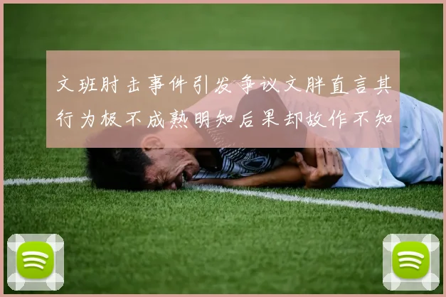 文班肘击事件引发争议文胖直言其行为极不成熟明知后果却故作不知